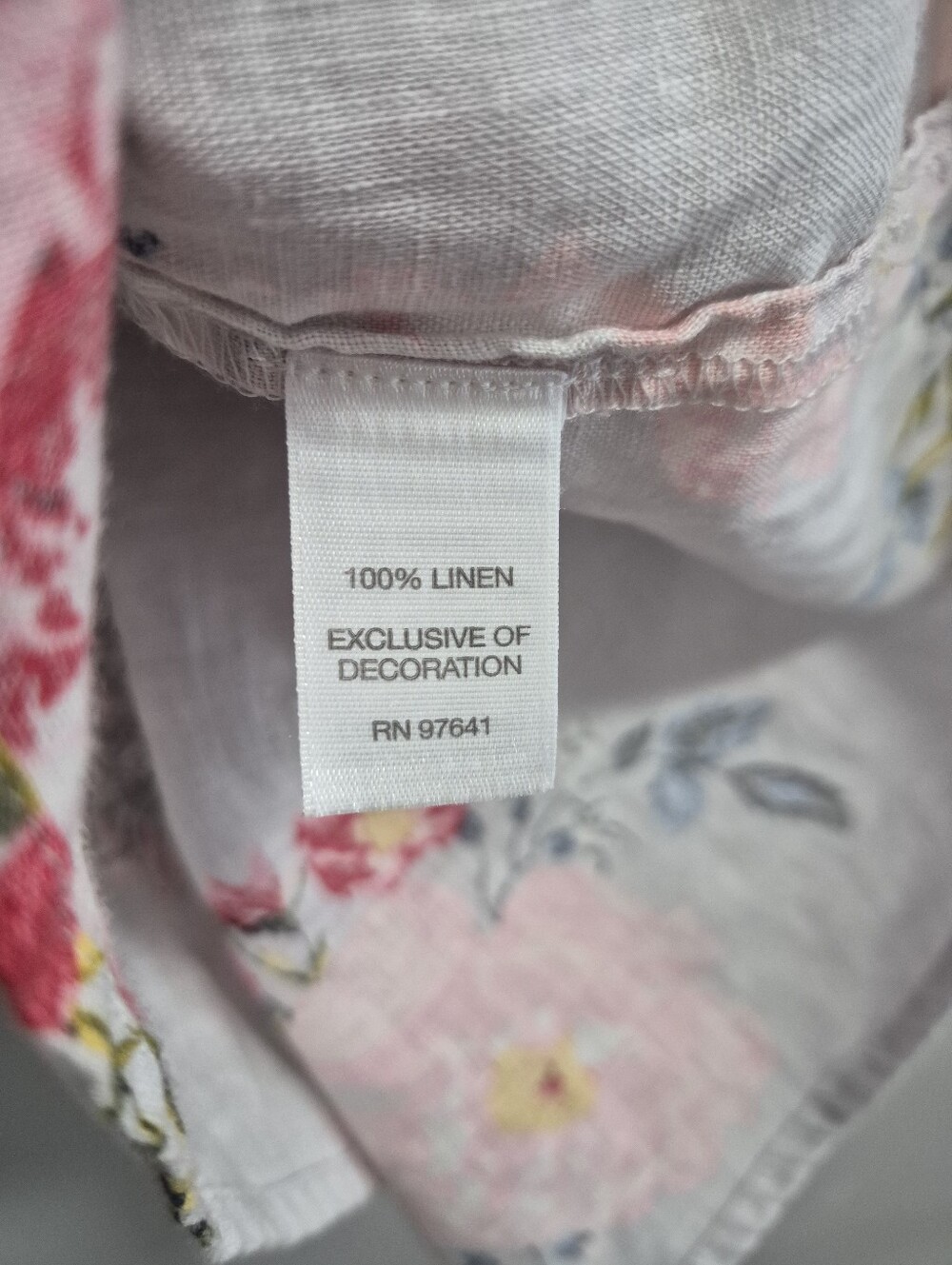 J. Jill Love Linen Floral Crochet Trim Pintuck Tunic Top Size Large - Picture 6 of 7